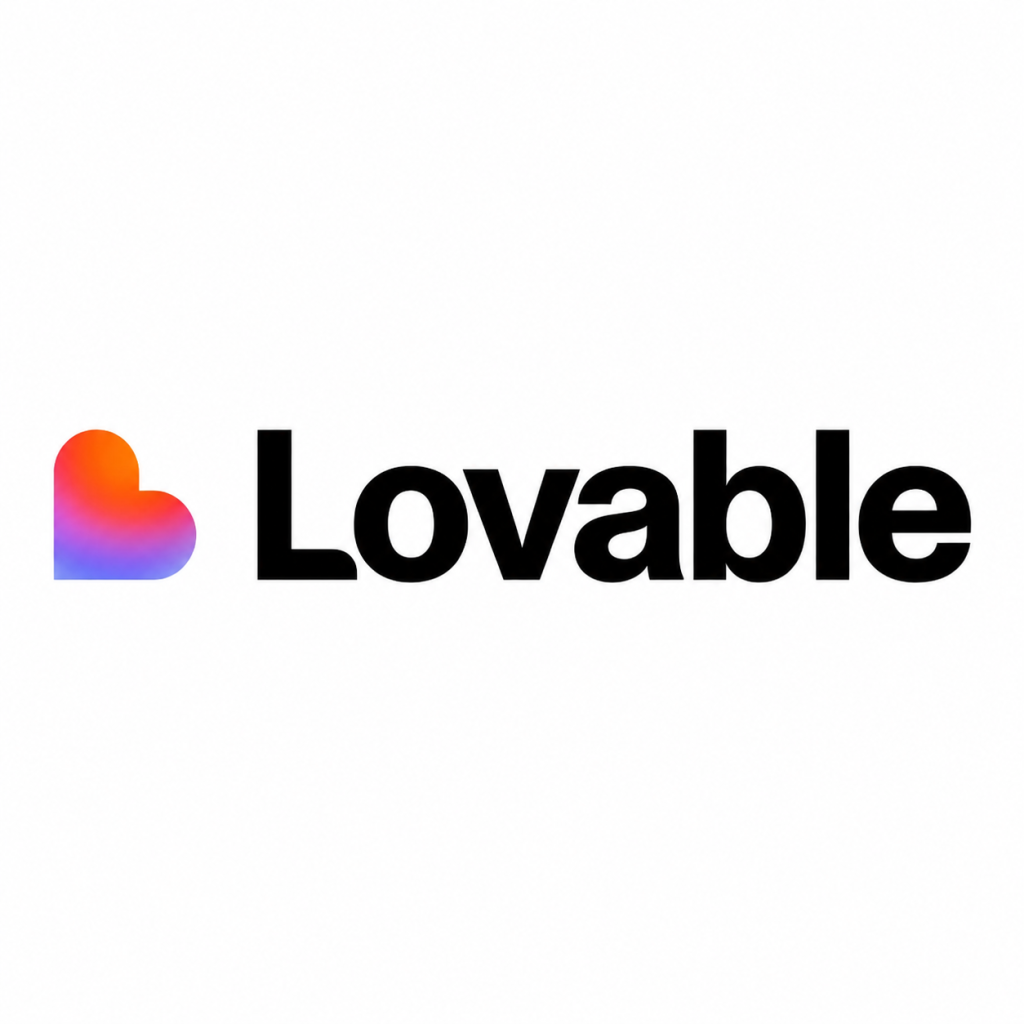 Lovable logo: a gradient heart icon to the left of the bold black word 'Lovable'.