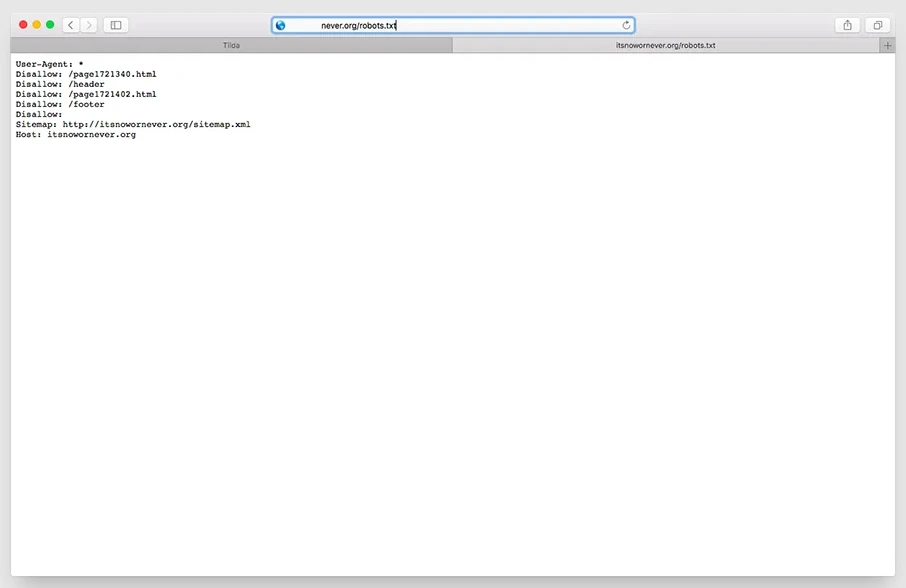 тильда6 | YuSMP Group Файлы robots.txt и sitemap.xml в настройках